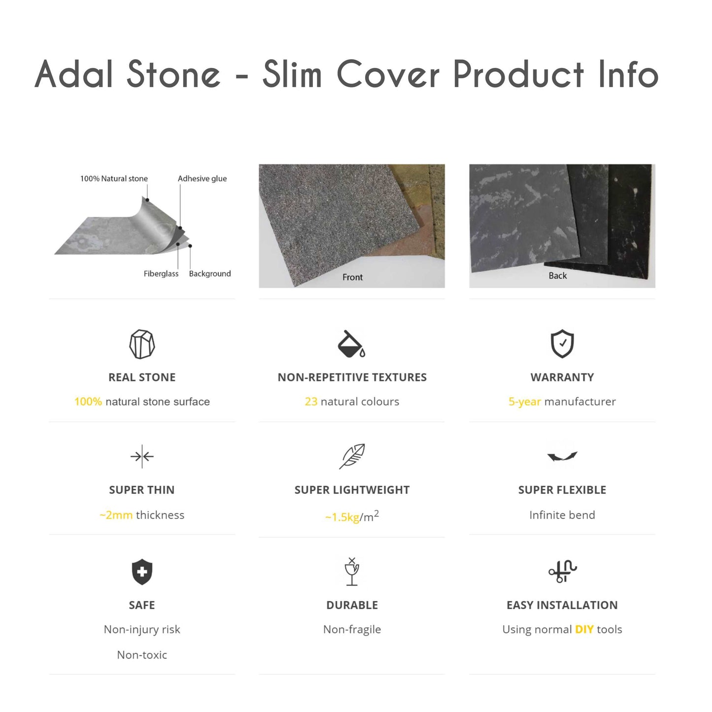 Autumn White (Slim Cover) - Super Thin Natural Stone Veneers