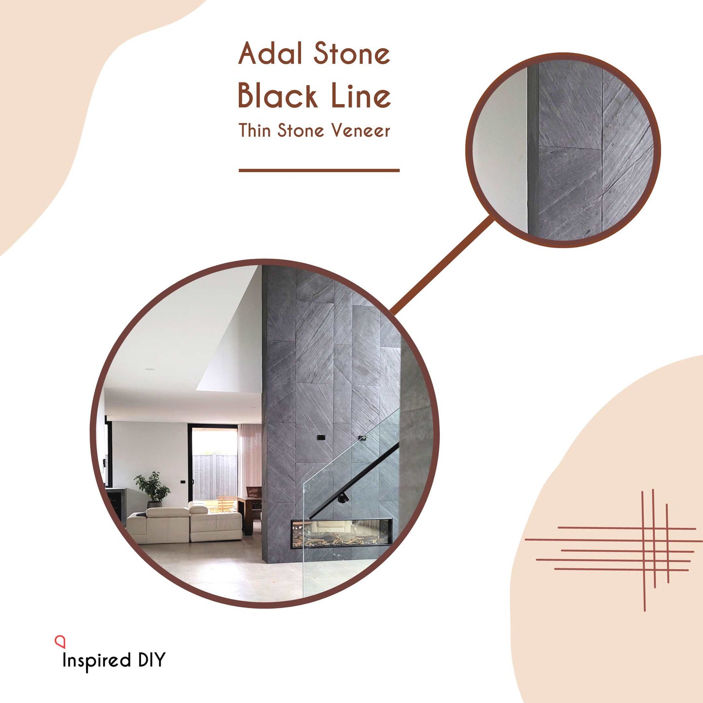 Black Line (Slim Cover) - Super Thin Natural Stone Veneers