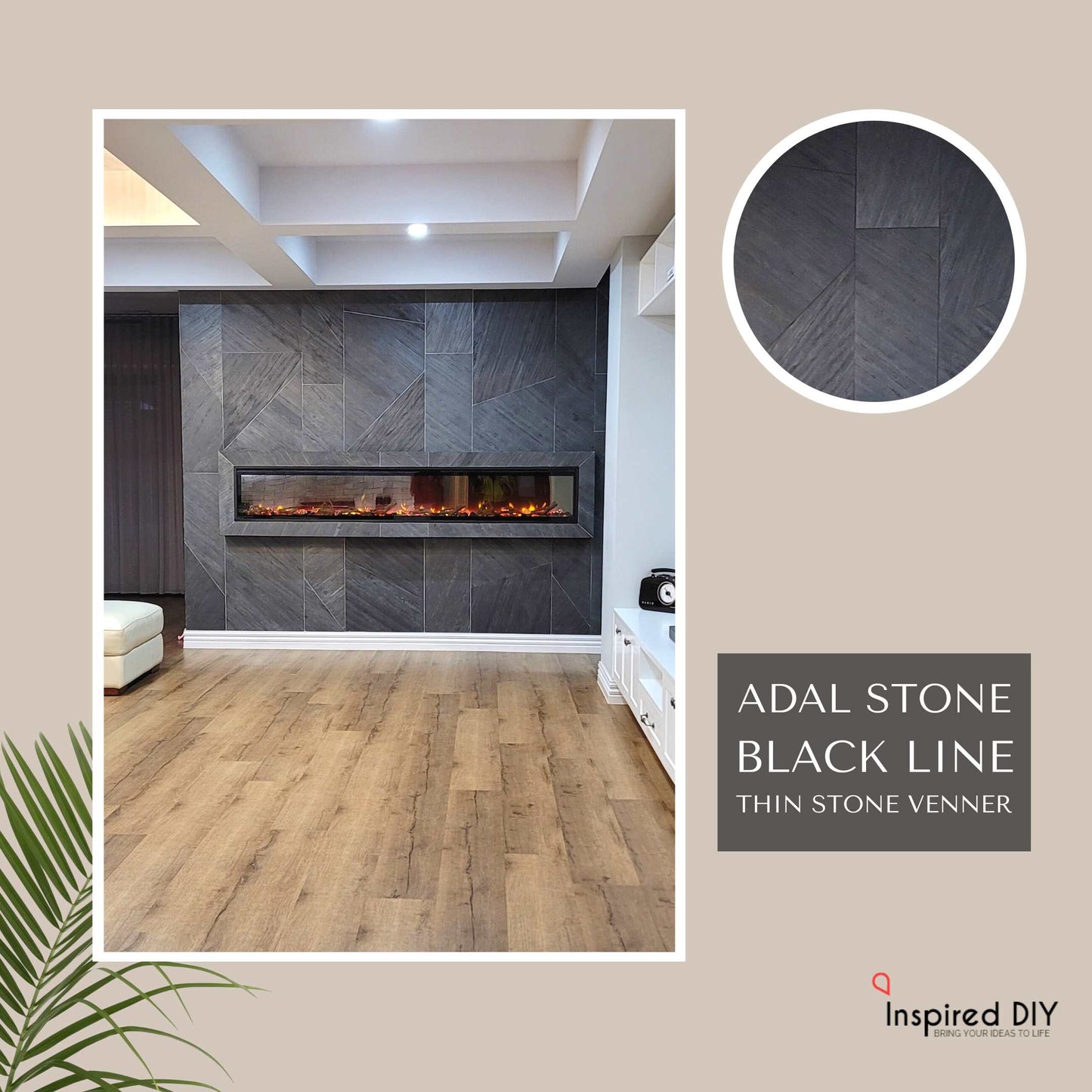 Black Line (Slim Cover) - Super Thin Natural Stone Veneers
