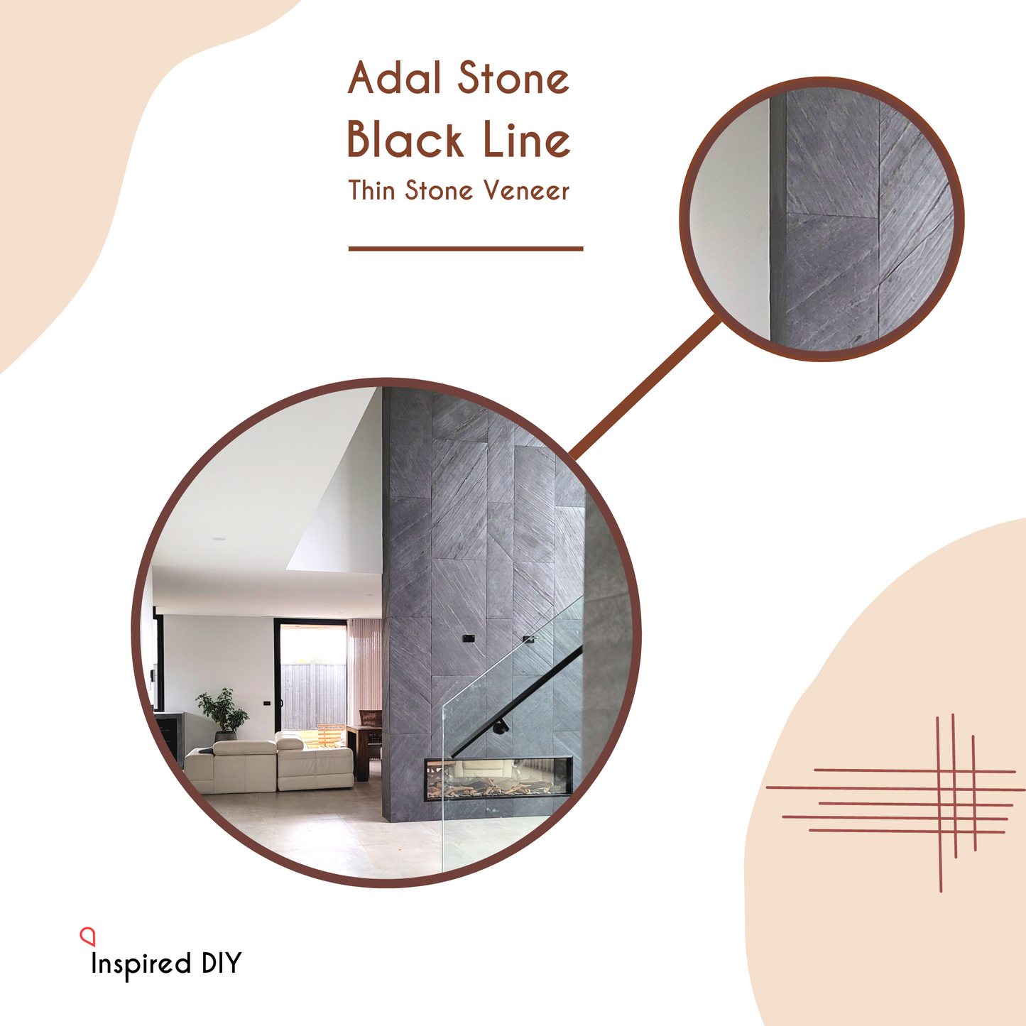 Fireplace - Adal Stone Black Line (Slim Cover)